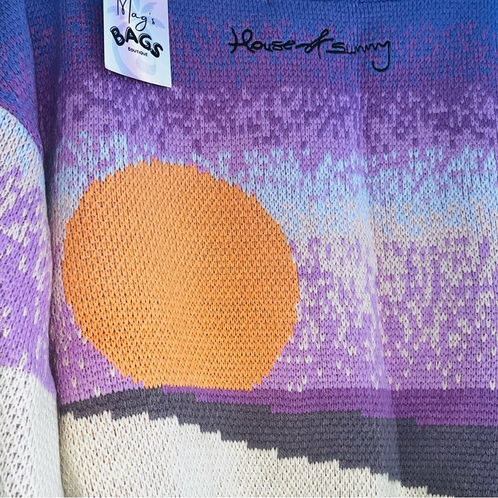 House of Sunny: Limited Edition Travel Flight Off-Shoulder Sweater Top - Picture 12 of 14